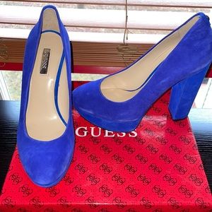 GUESS - Padey (Blue Suede) High Heels
